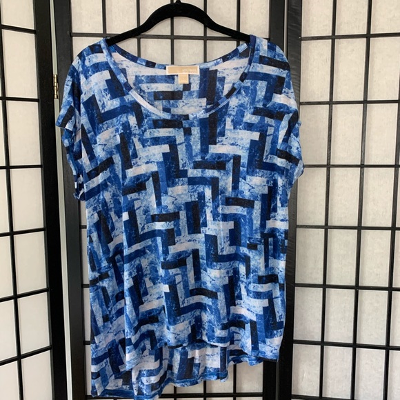 Michael Kors Blue Pattern Blouse - Picture 2 of 8